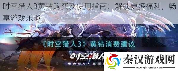 时空猎人3黄钻购买及使用指南